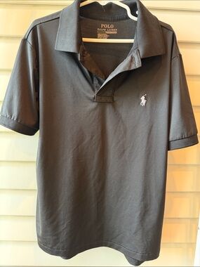 Polo by Ralph Lauren Black Short-Sleeve Polo with White Pony
